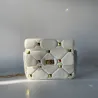Bolsa luxuosa - com rebites / alça de corrente / alça - couro genuíno