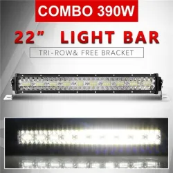 Barre lumineuse LED - 3 rangées - faisceau combo - étanche - pour voiture / tracteur / 4WD / camion / SUV / ATV - 12V - 24V