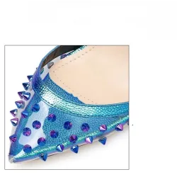 Escarpins sexy à talons hauts - transparents - avec bride à la cheville / rivets