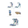 Escarpins sexy à talons hauts - transparents - avec bride à la cheville / rivets