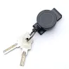 Metal retractable keychain - clip - badge holder - with steel wireKeyrings