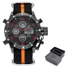 Golden Hour - sports military quartz watch - analog - digital LED displayWatches