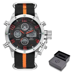 RelojesGolden Hour - Reloj militar deportivo de cuarzo - Analógico - Pantalla LED digital