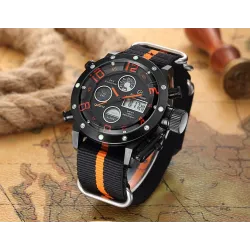 Golden Hour - montre à quartz militaire de sport - analogique - affichage numérique à LED