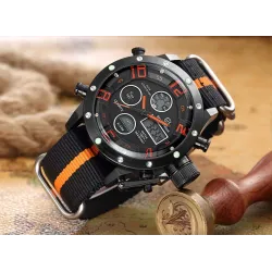 Golden Hour - montre à quartz militaire de sport - analogique - affichage numérique à LED