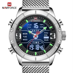 NAVIFORCE - relógio esportivo de luxo - quartzo - digital - display duplo analógico - à prova d'água
