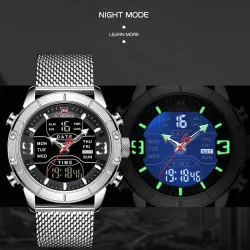 NAVIFORCE - montre de sport de luxe - quartz - numérique - double affichage analogique - étanche