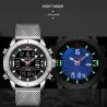 NAVIFORCE - montre de sport de luxe - quartz - numérique - double affichage analogique - étanche
