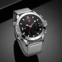 NAVIFORCE - montre de sport de luxe - quartz - numérique - double affichage analogique - étanche