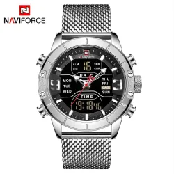 NAVIFORCE - montre de sport de luxe - quartz - numérique - double affichage analogique - étanche