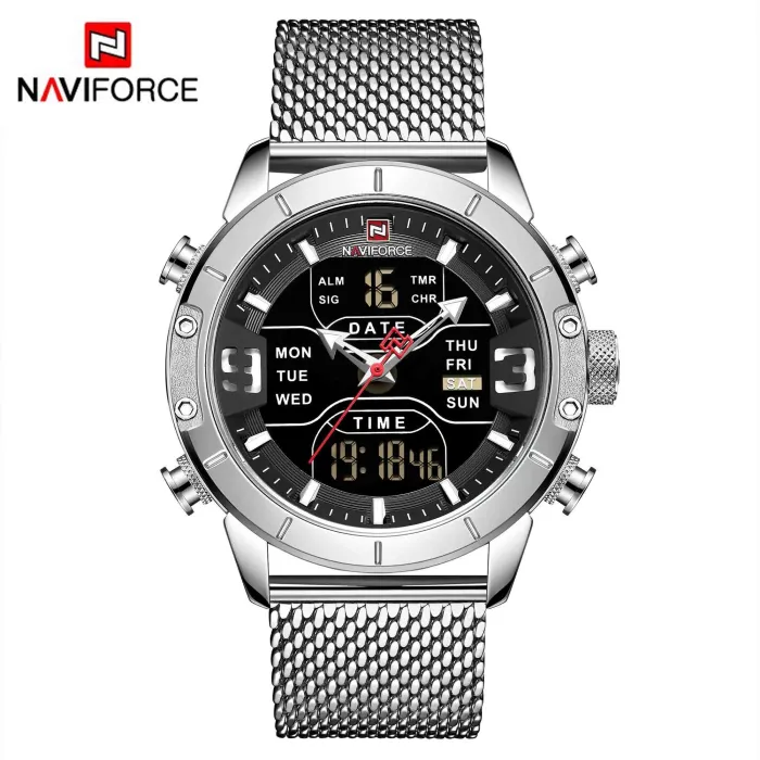 NAVIFORCE - montre de sport de luxe - quartz - numérique - double affichage analogique - étanche