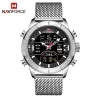 NAVIFORCE - montre de sport de luxe - quartz - numérique - double affichage analogique - étanche