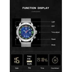 NAVIFORCE - montre de sport de luxe - quartz - numérique - double affichage analogique - étanche