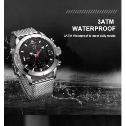 NAVIFORCE - montre de sport de luxe - quartz - numérique - double affichage analogique - étanche