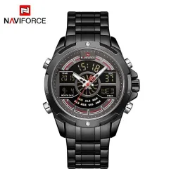 NAVIFORCE - luksuriøs kvartsklokke - analog - digital - vanntett