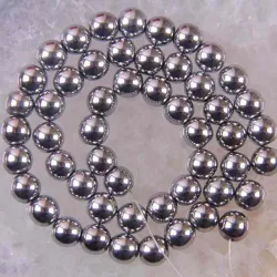 BolasHematita magnética de 8 mm, cuentas redondas sueltas, hilo de 15,5 pulgadas, para hacer joyas.