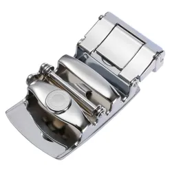 CinturónCinturón de cuero genuino con hebilla automática - marrón