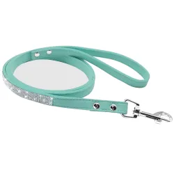 Lederleine - mit Strass - für Hunde / Katzen