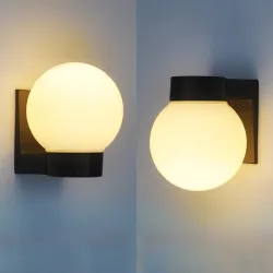 Moderne kugleformet lampe - udendørs væglampe