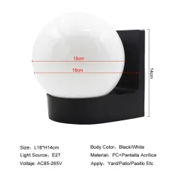 Moderne kuleformet lampe - utendørs vegglampe