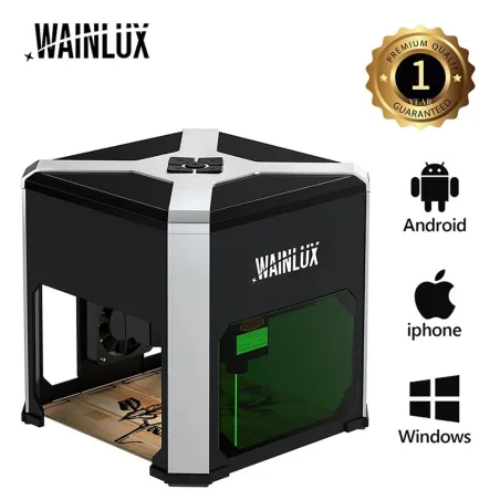 Wainlux - K6 - mini lasergraveringsmaskine - printer - skærer - træbearbejdning - plastik - 3000mw - WiFi