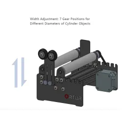 ORTUR YRR - lasergravermodul - Y-akse roterende rulle - dåser - glas