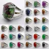 Vintage ring - med naturstein - krystall tigerøye - rhodonitt - sodalitt - sandstein - labradoritt - lapis