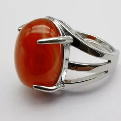 Vintage ring - med naturstein - krystall tigerøye - rhodonitt - sodalitt - sandstein - labradoritt - lapis