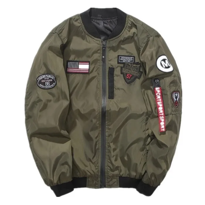 Bomber - pilotjakke - kort vindjakke - dobbeltsidet - med lapper / lynlås - slim type