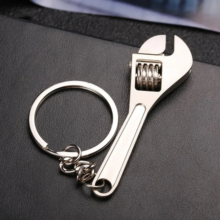 Metall mini justerbar skiftenøkkel - nøkkelring