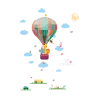 Stickers muraux décoratifs - ballons colorés / nuages / animaux