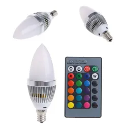 E14E12 E14 3W RGB LED 15 - bombilla vela con mando a distancia - cambio de color
