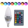 E12 E14 3W RGB LED 15 - levende lyspære med fjernkontroll - fargeendring