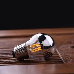 LED-pære - G45 sølv speilkule - dimbar - varmhvit - 4W - E12 - E14 - E26 - E27 - 10 stk.