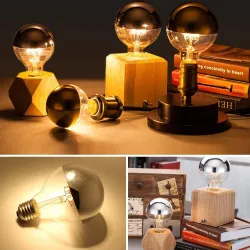 LED-pære - G45 sølv speilkule - dimbar - varmhvit - 4W - E12 - E14 - E26 - E27 - 10 stk.