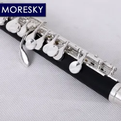Instrumento MusicalMORESKY - mini flautín - flauta C-Key - cuproníquel - chapado en plata - con estuche