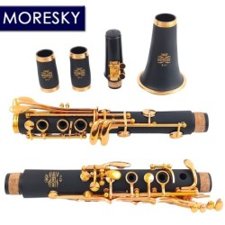 MORESKY - BB klarinetti - 17 kosketinta - ruoko - kultalakka - musta