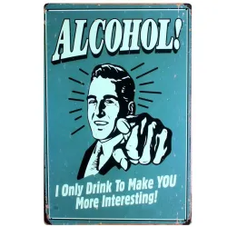 Affiche vintage - enseigne murale métal - cocktail - boisson - bière