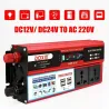 Konwerter ładowania samochodu - falownik solarny - 6000W - DC 12/24V na AC 220V transformator napięciaSamochody