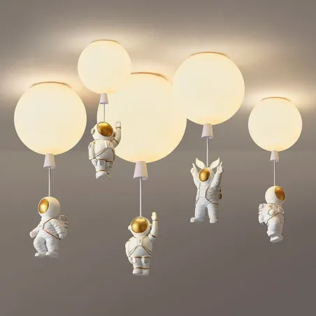 Style nordique - plafonnier en forme de ballon - avec astronaute - LED