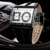 SINOBI - montre à quartz à la mode pour hommes - double fuseau horaire multiple - bracelet en cuir