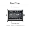 SINOBI - montre à quartz à la mode pour hommes - double fuseau horaire multiple - bracelet en cuir