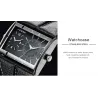 SINOBI - montre à quartz à la mode pour hommes - double fuseau horaire multiple - bracelet en cuir