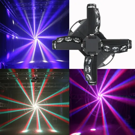 Luce di scena a LED - testa mobile a croce - controllo DMX - proiettore laser