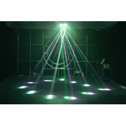 LED scenelys - kryssbevegelseshode - DMX-kontroll - laserprojektor