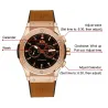 Montre de sport classique - automatique - bracelet cuir/caoutchouc