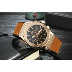 Montre de sport classique - automatique - bracelet cuir/caoutchouc