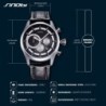 SINOBI - elegant multifunctioneel quartz horloge - chronograaf - leren bandHorloges