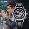 SINOBI - elegant multifunktions quartz ur - kronograf - læderrem