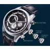 SINOBI - elegant multifunktions quartz ur - kronograf - læderrem